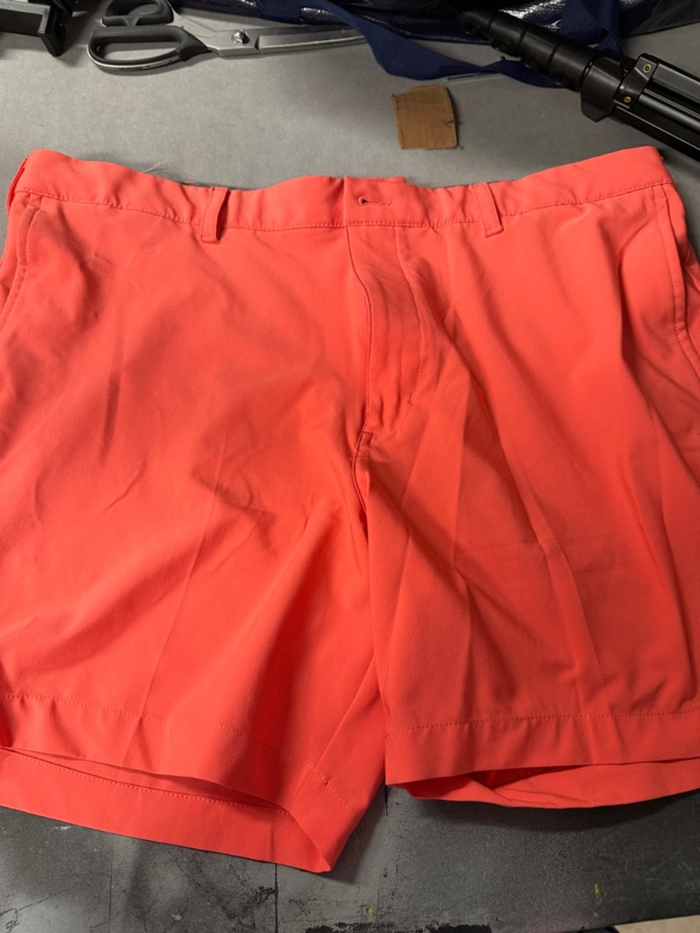 Grand Slam Men’s Coral-Orange Flat Front Shorts
